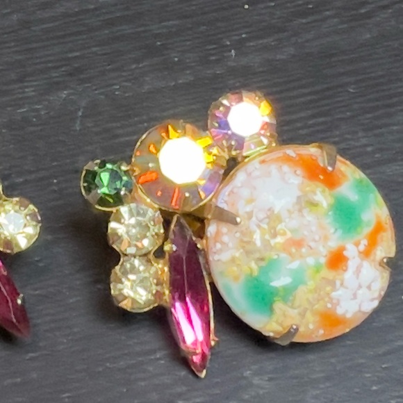 VTG~ RARE Delizza & Elster Juliana Easter Egg clip on earrings - Picture 2 of 5